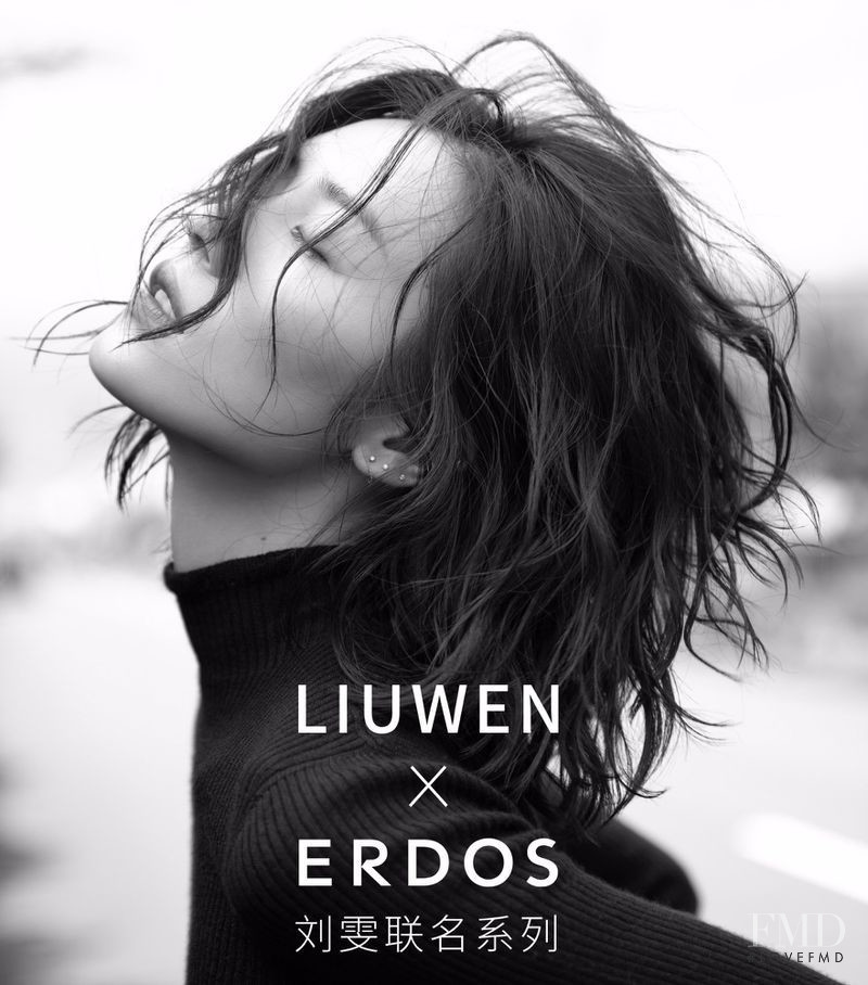 Liu Wen featured in  the Erdos x LIUWEN Collaboration Collection advertisement for Autumn/Winter 2018