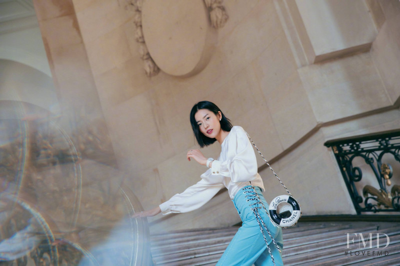 Liu Wen featured in  the Chanel lookbook for Pre-Fall 2018