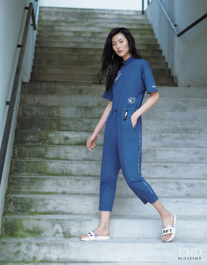 Liu Wen featured in  the PUMA x Shantell Martin advertisement for Spring/Summer 2018