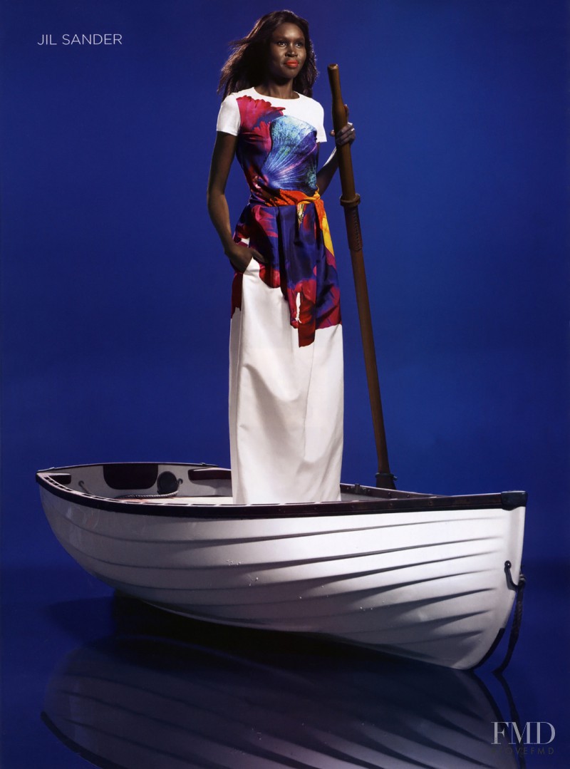 Alek Wek featured in  the Saks Fifth Avenue advertisement for Spring/Summer 2011