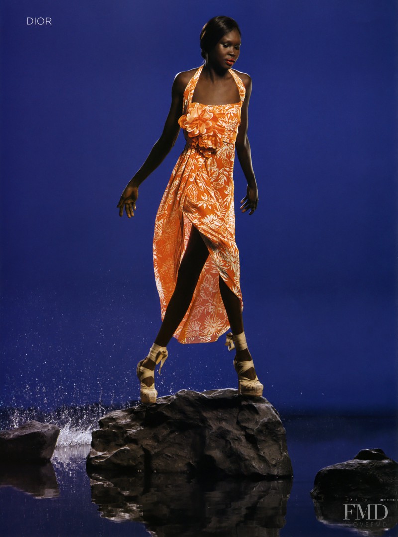 Alek Wek featured in  the Saks Fifth Avenue advertisement for Spring/Summer 2011