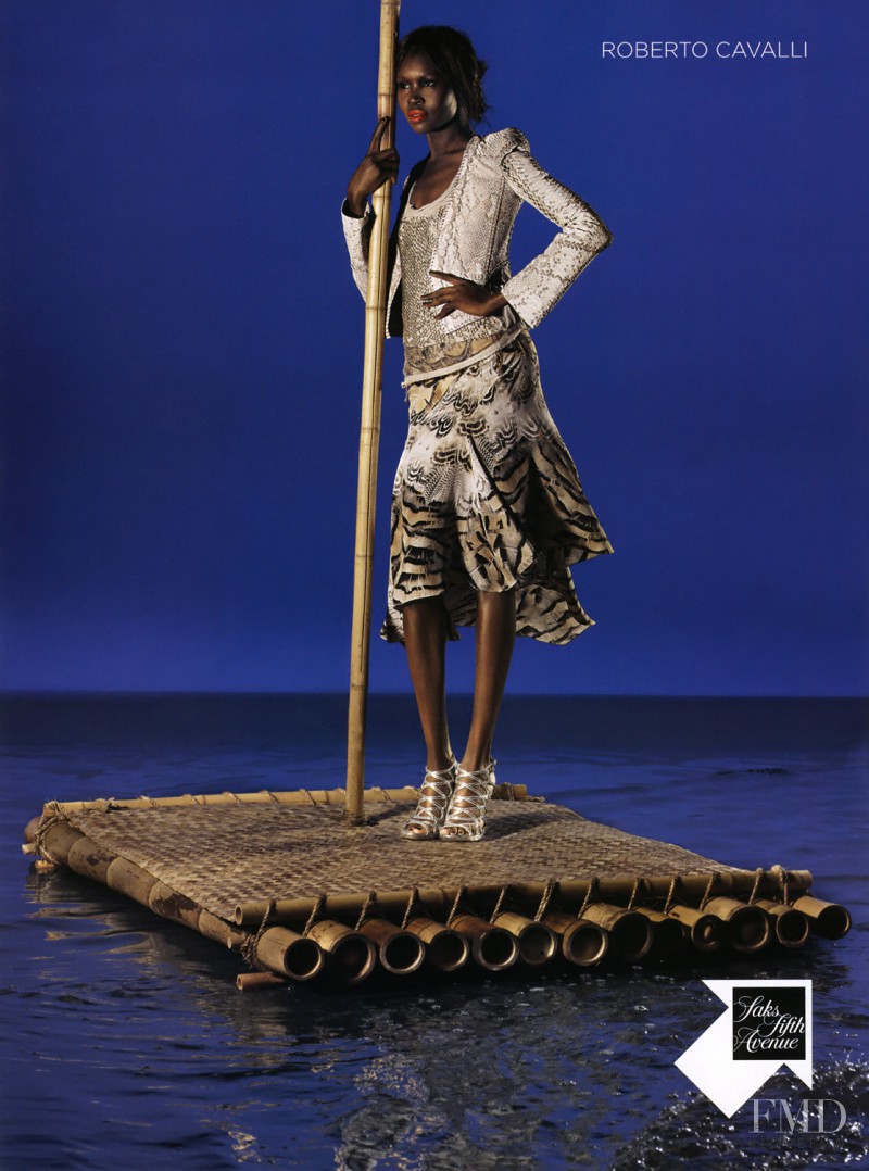 Alek Wek featured in  the Saks Fifth Avenue advertisement for Spring/Summer 2011