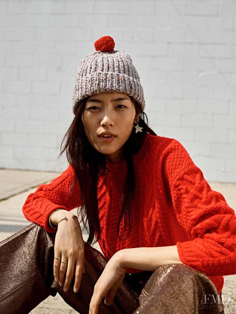 Liu Wen featured in  the Madewell lookbook for Winter 2017