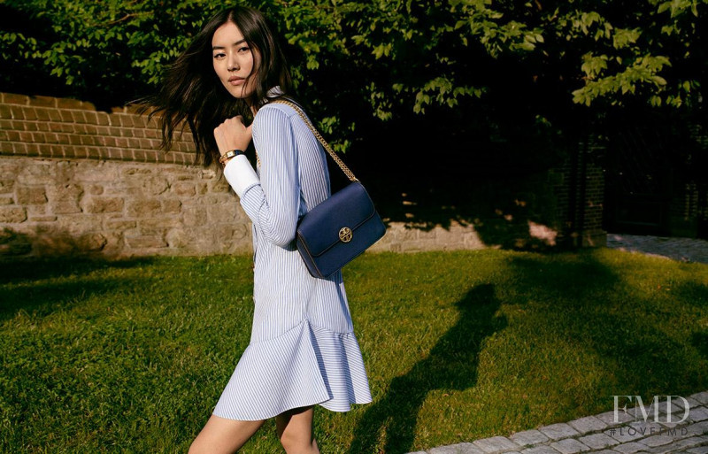 Liu Wen featured in  the Tory Burch advertisement for Autumn/Winter 2017