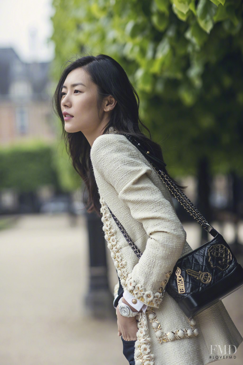 Liu Wen featured in  the Chanel Gabrielle Bag lookbook for Spring/Summer 2017