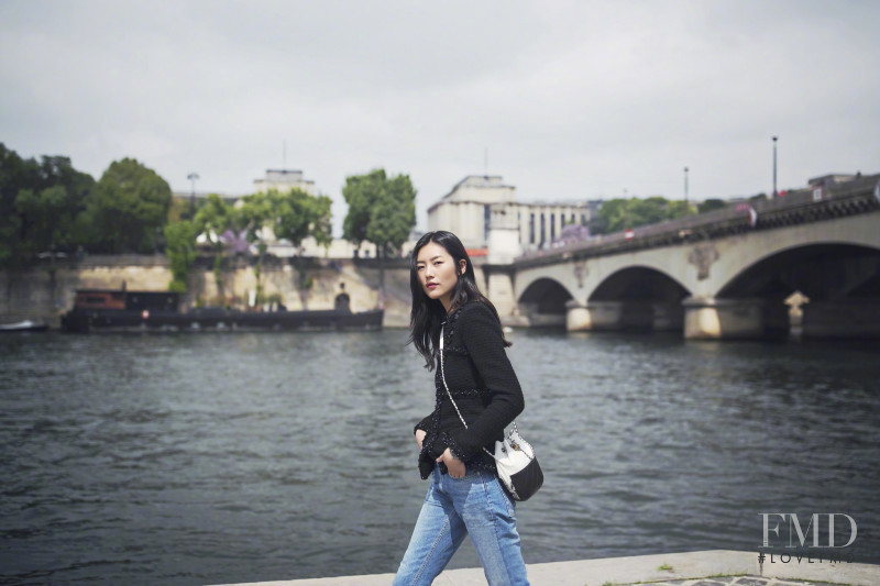 Liu Wen featured in  the Chanel Gabrielle Bag lookbook for Spring/Summer 2017