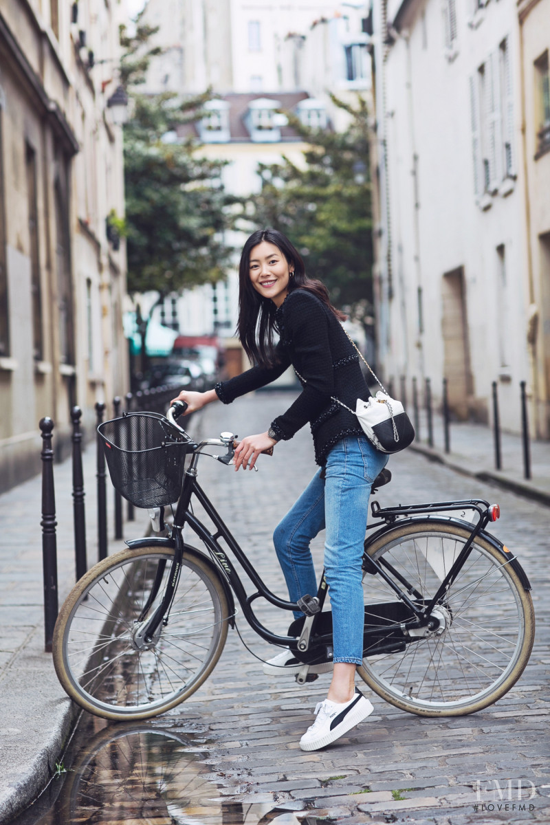 Liu Wen featured in  the Chanel Gabrielle Bag lookbook for Spring/Summer 2017