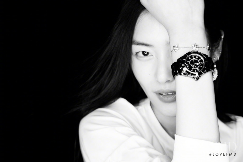 Liu Wen featured in  the Chanel Watches J12 lookbook for Summer 2017