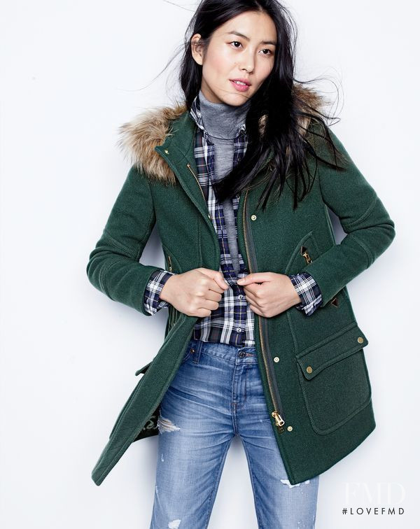 Liu Wen featured in  the J.Crew catalogue for Autumn/Winter 2015