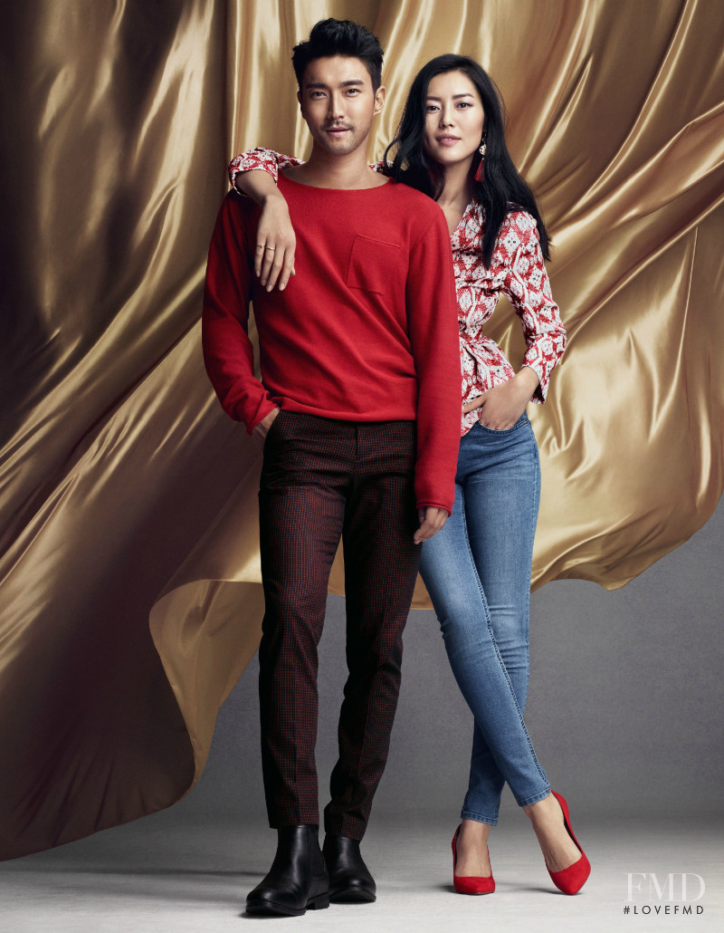 Liu Wen featured in  the H&M Chinese New Year Holiday advertisement for Spring/Summer 2016