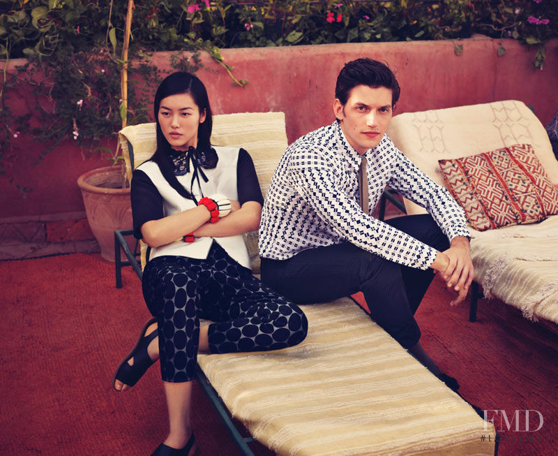 Liu Wen featured in  the H&M x Marni advertisement for Spring/Summer 2013