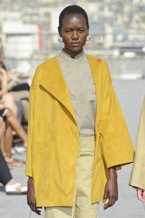 Ajak Deng featured in  the Christophe Lemaire fashion show for Autumn/Winter 2010