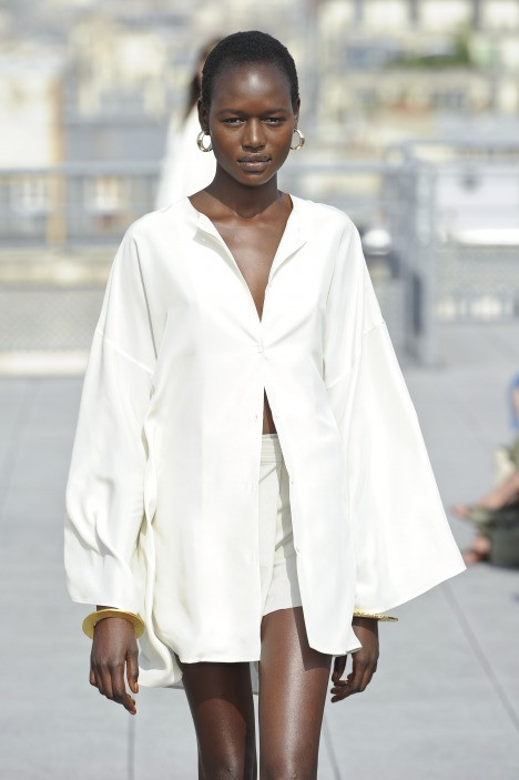 Ajak Deng featured in  the Christophe Lemaire fashion show for Autumn/Winter 2010