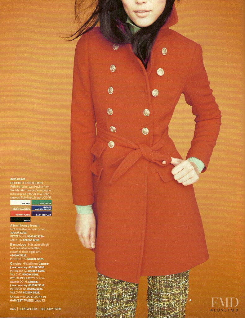 Liu Wen featured in  the J.Crew catalogue for Winter 2011