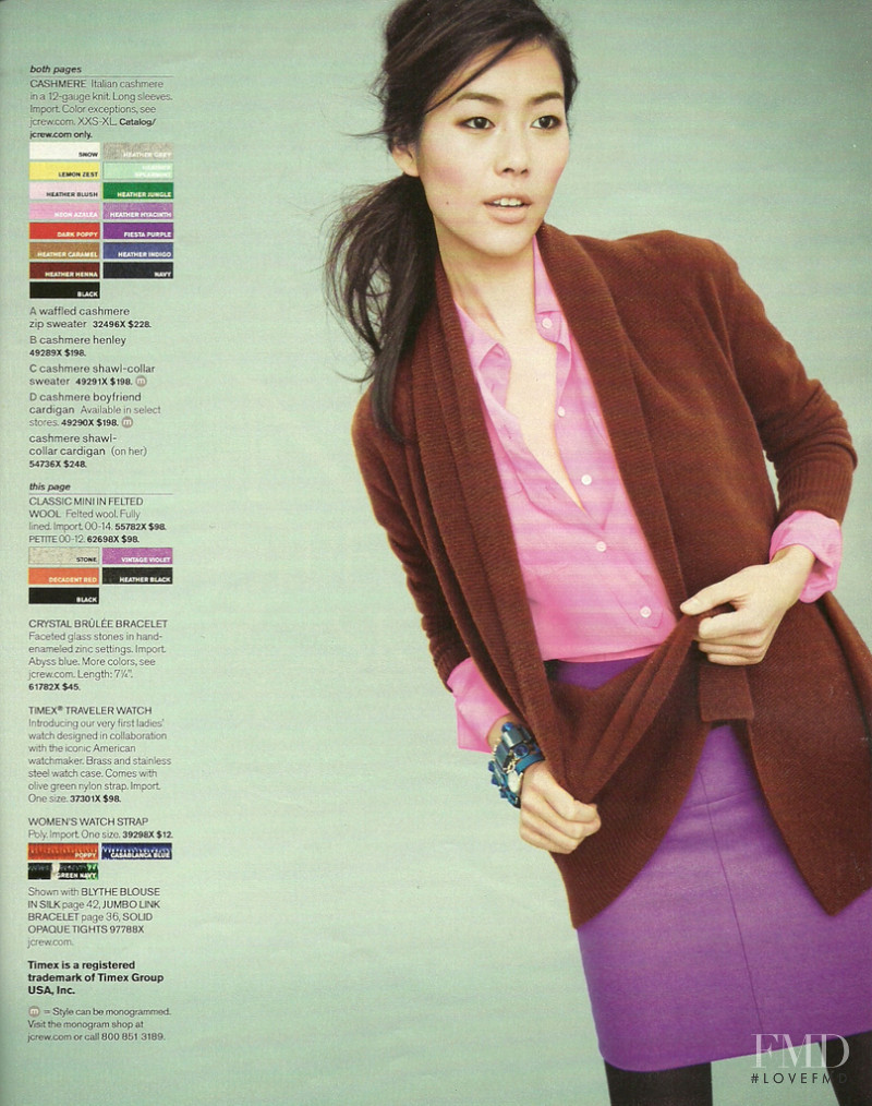 Liu Wen featured in  the J.Crew catalogue for Winter 2011