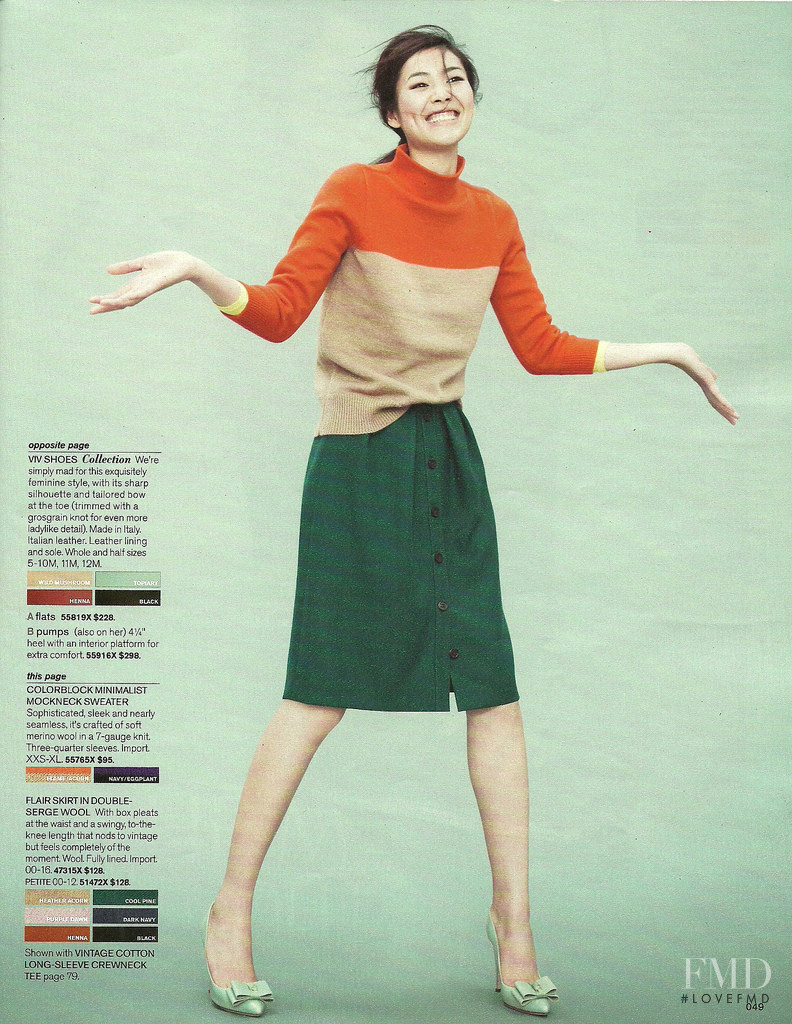 Liu Wen featured in  the J.Crew catalogue for Winter 2011