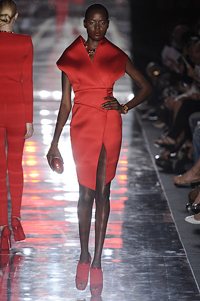 Ajak Deng featured in  the Alexandre Vauthier fashion show for Autumn/Winter 2011