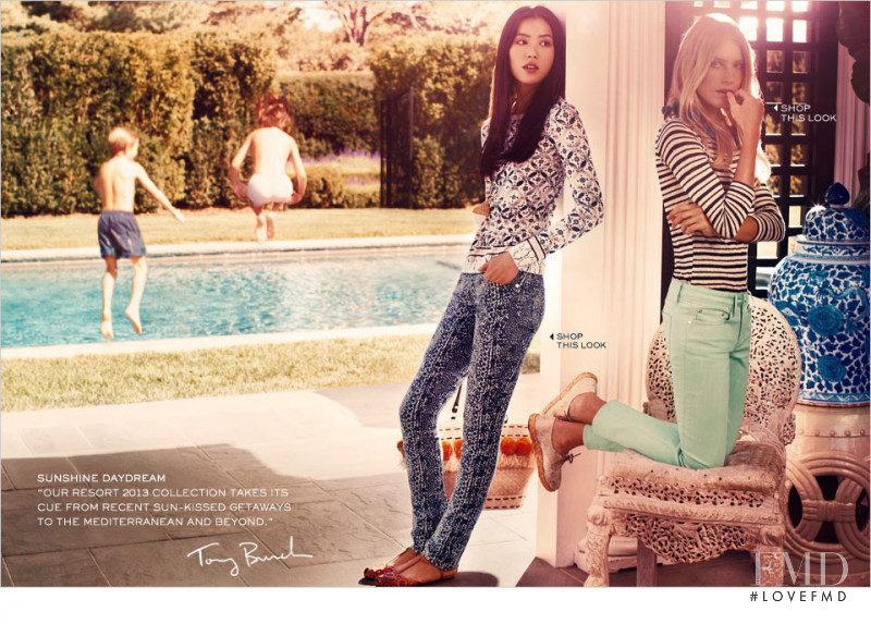 Liu Wen featured in  the Tory Burch advertisement for Resort 2013