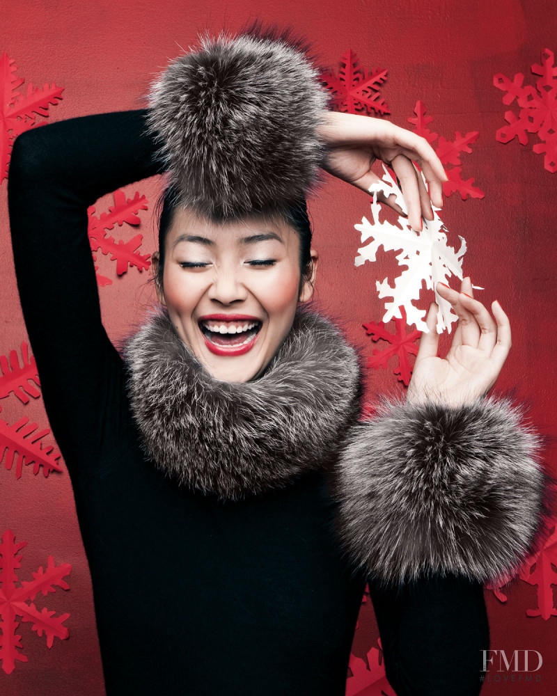 Liu Wen featured in  the Neiman Marcus catalogue for Christmas 2009