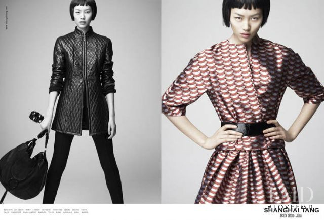 Liu Wen featured in  the Shanghai Tang advertisement for Pre-Fall 2009