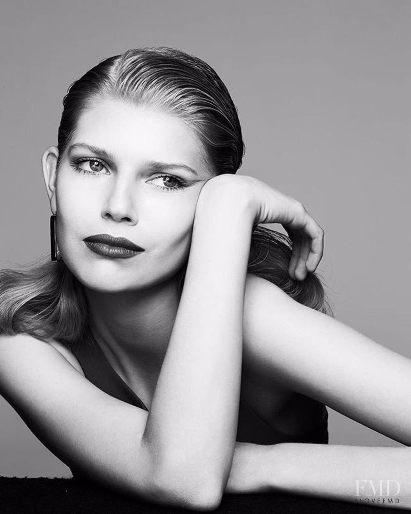 Ola Rudnicka featured in  the Bloomingdales Beauty advertisement for Winter 2017