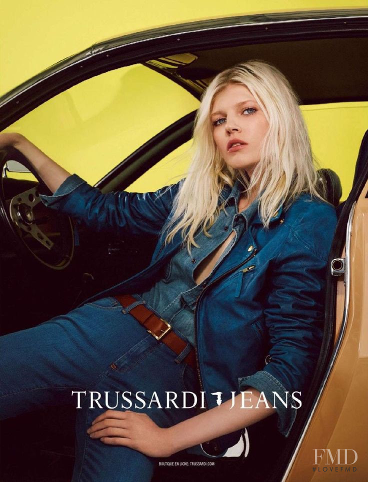 Ola Rudnicka featured in  the Trussardi Jeans advertisement for Spring/Summer 2015