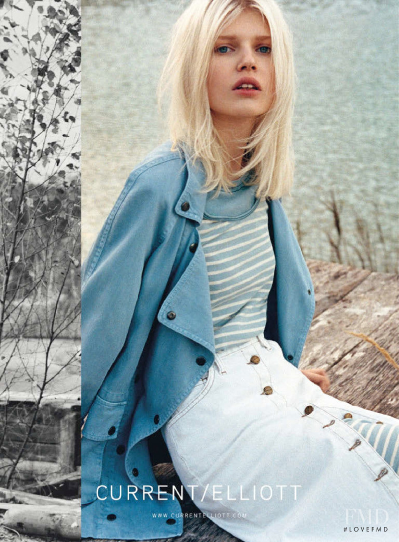Ola Rudnicka featured in  the Current / Elliott advertisement for Spring/Summer 2015