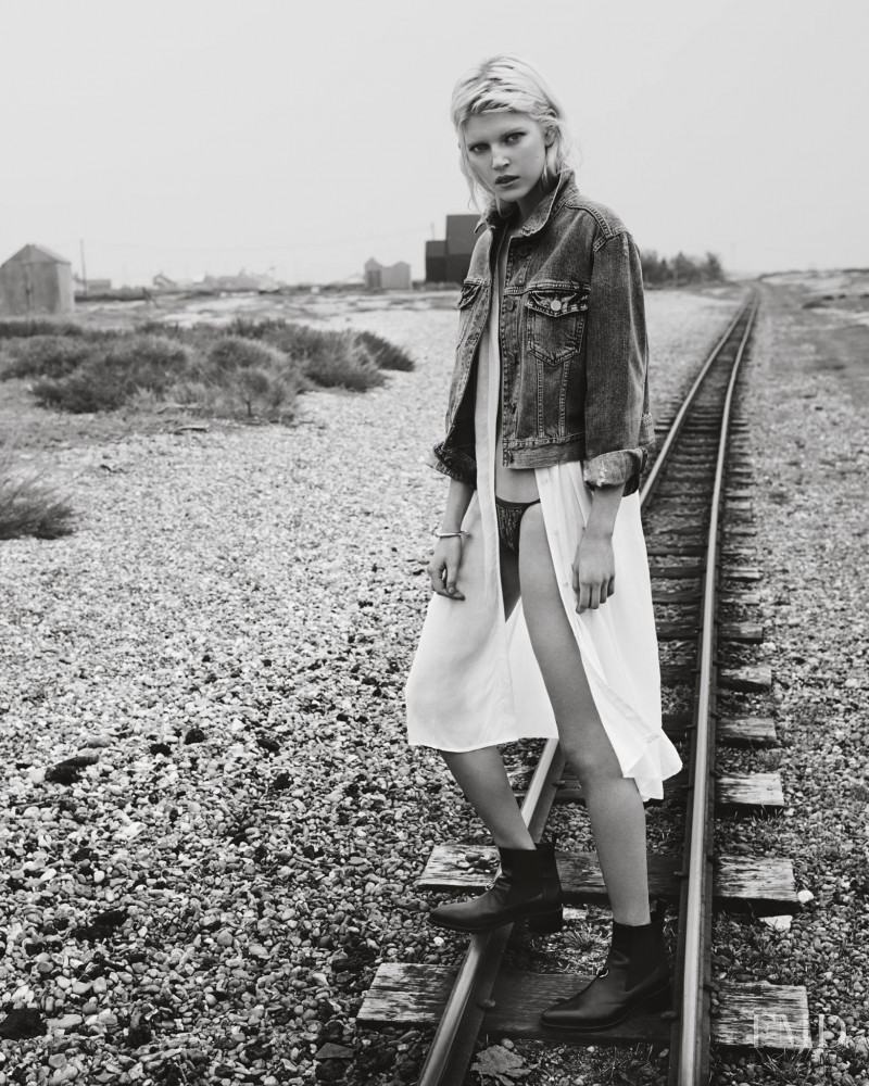 Ola Rudnicka featured in  the AllSaints advertisement for Spring/Summer 2014
