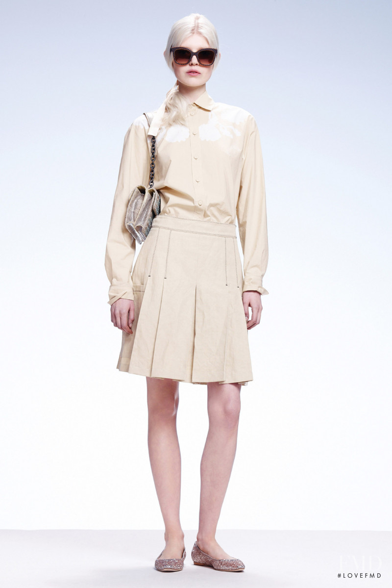 Ola Rudnicka featured in  the Bottega Veneta lookbook for Resort 2015