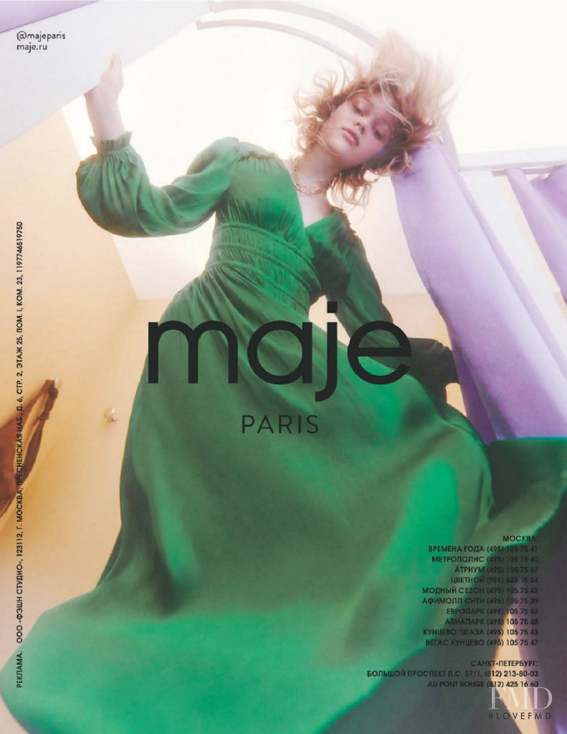 Simona Kust featured in  the Maje advertisement for Autumn/Winter 2021