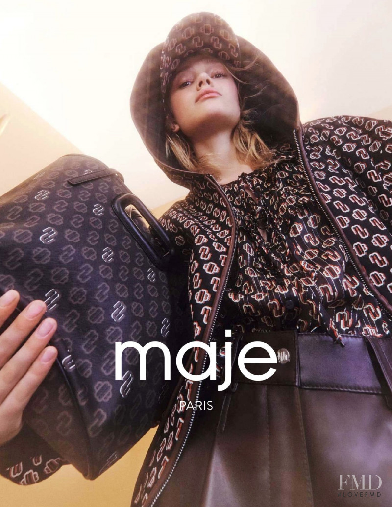 Simona Kust featured in  the Maje advertisement for Autumn/Winter 2021