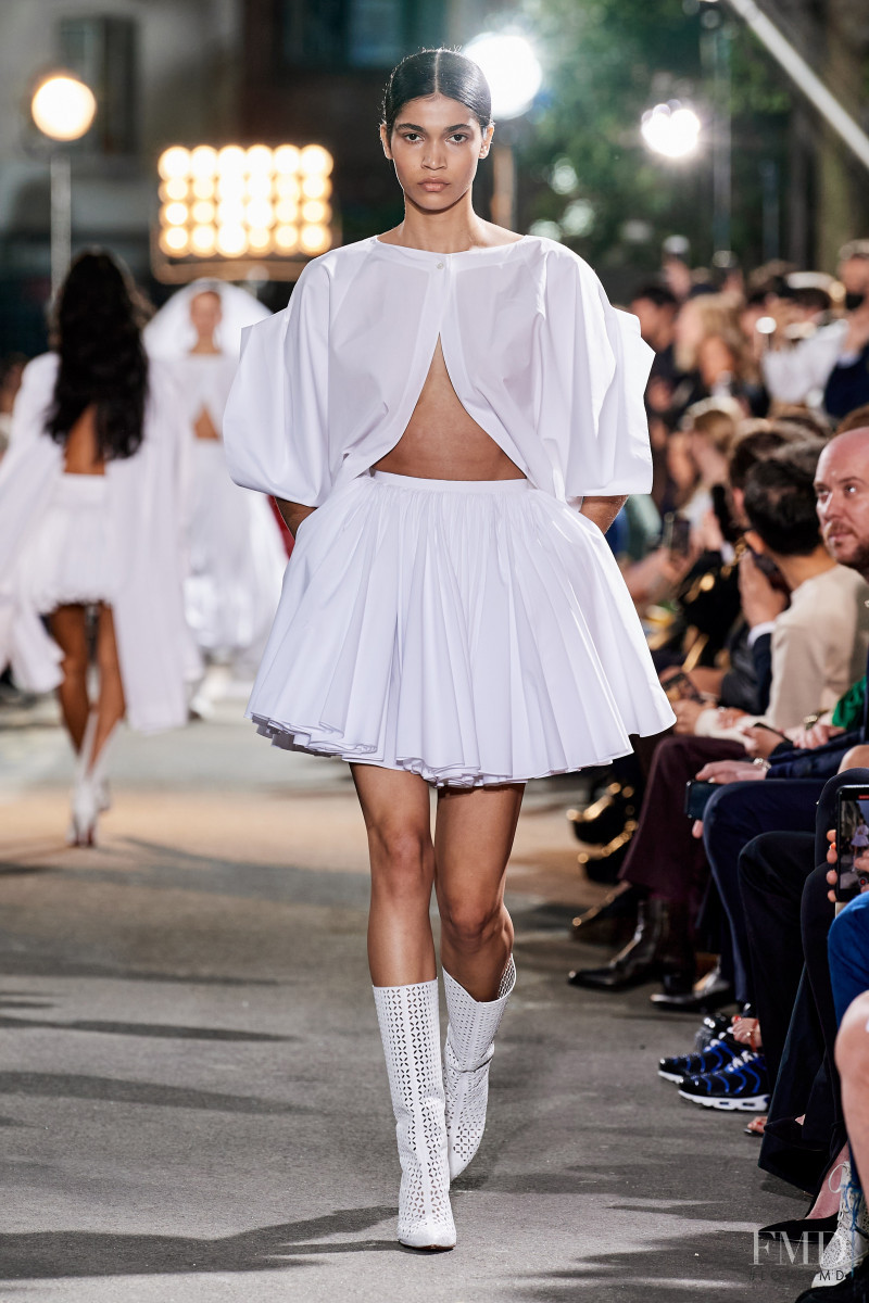 Raynara Negrine featured in  the Alaia fashion show for Spring/Summer 2022