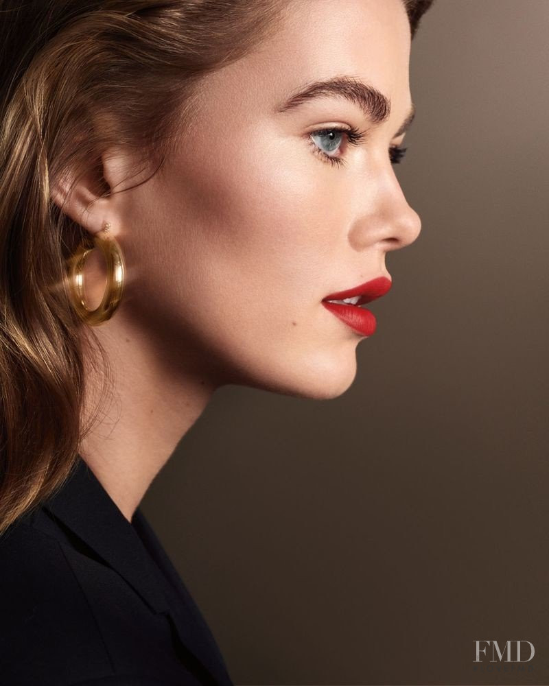 Mathilde Brandi featured in  the Bobbi Brown Luxe Lip  advertisement for Fall 2018