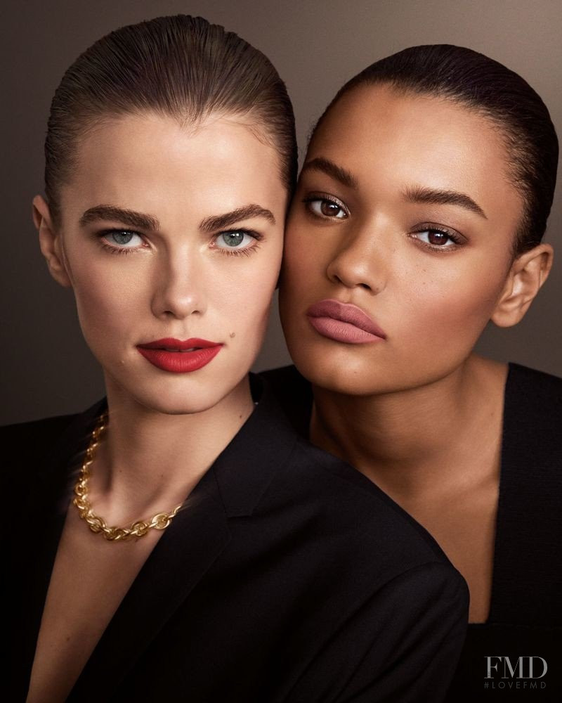 Mathilde Brandi featured in  the Bobbi Brown Luxe Lip  advertisement for Fall 2018