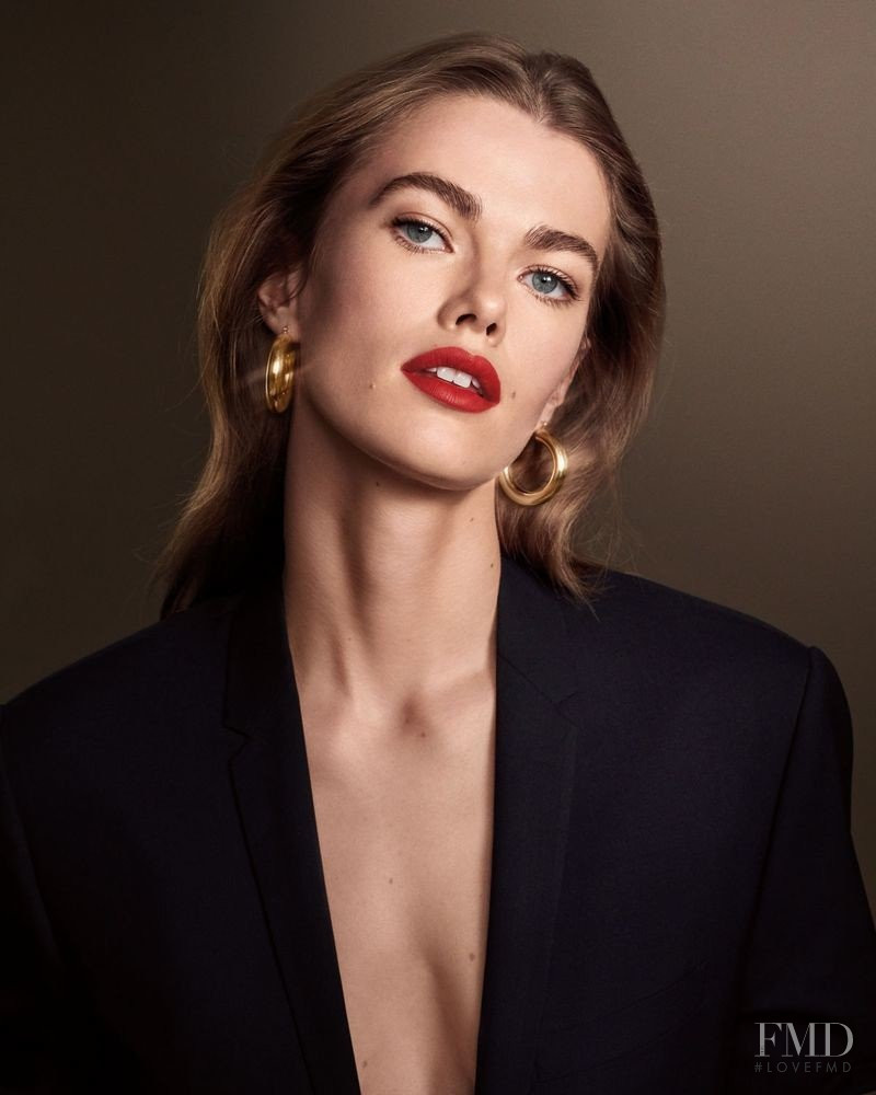 Mathilde Brandi featured in  the Bobbi Brown Luxe Lip  advertisement for Fall 2018