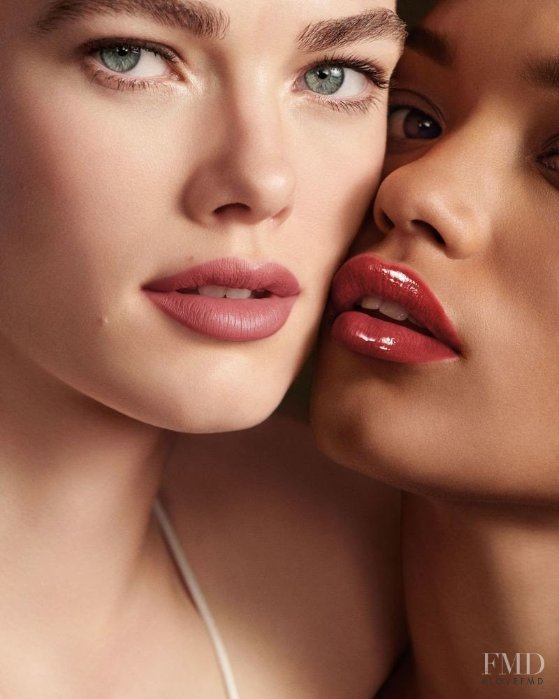 Mathilde Brandi featured in  the Bobbi Brown Luxe Lip  advertisement for Fall 2018