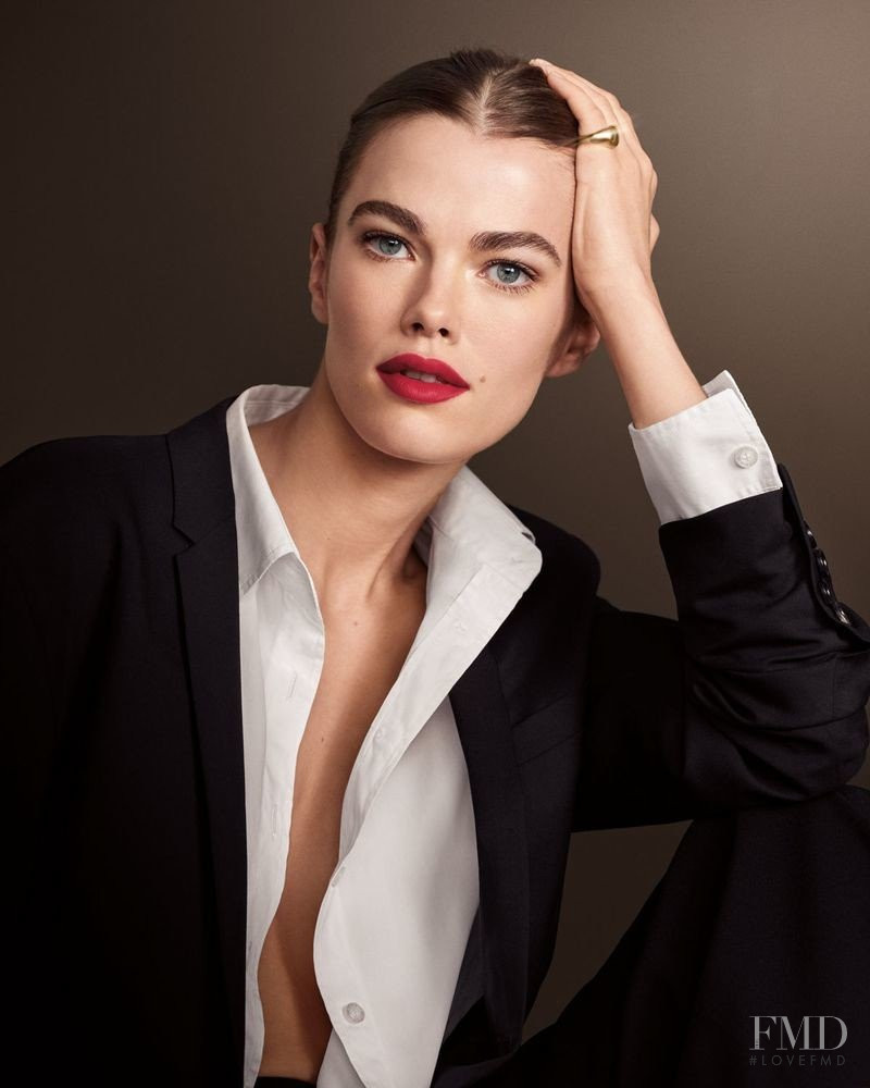 Mathilde Brandi featured in  the Bobbi Brown Luxe Lip  advertisement for Fall 2018