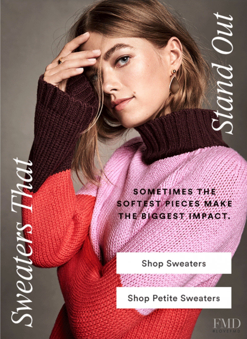 Mathilde Brandi featured in  the Ann Taylor advertisement for Winter 2018