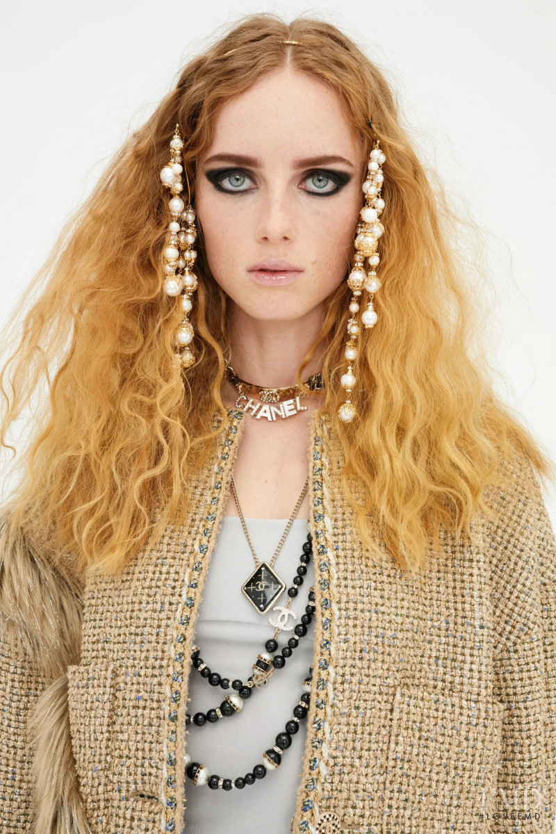 Rianne Van Rompaey featured in  the Chanel metiers d\'art  lookbook for Resort 2020