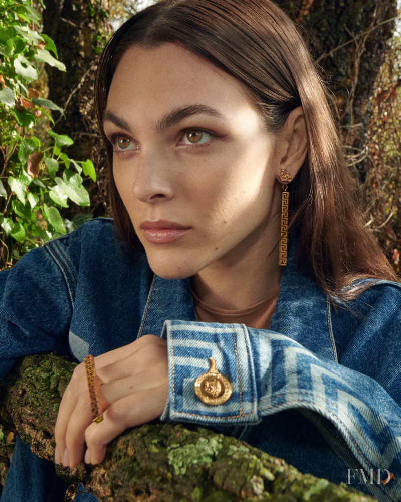 Vittoria Ceretti featured in  the Versace advertisement for Pre-Fall 2021