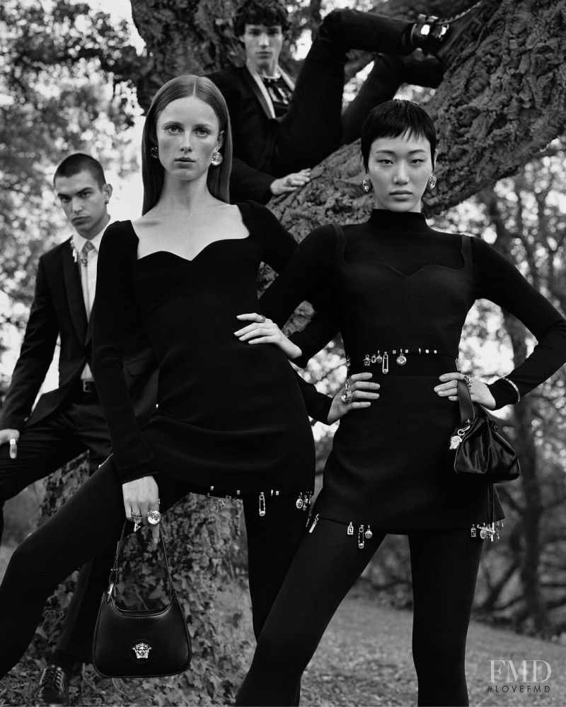 Rianne Van Rompaey featured in  the Versace advertisement for Pre-Fall 2021