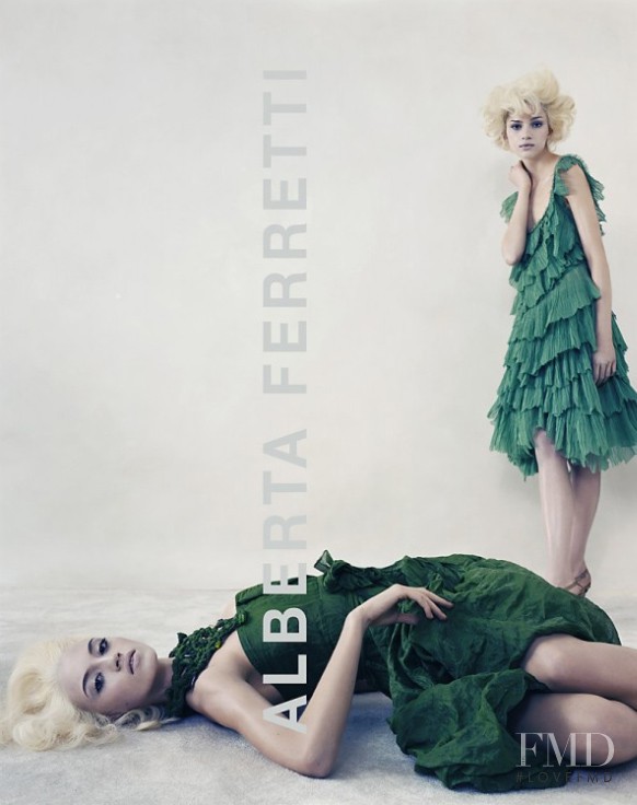 Anne Marie van Dijk featured in  the Alberta Ferretti advertisement for Spring/Summer 2005