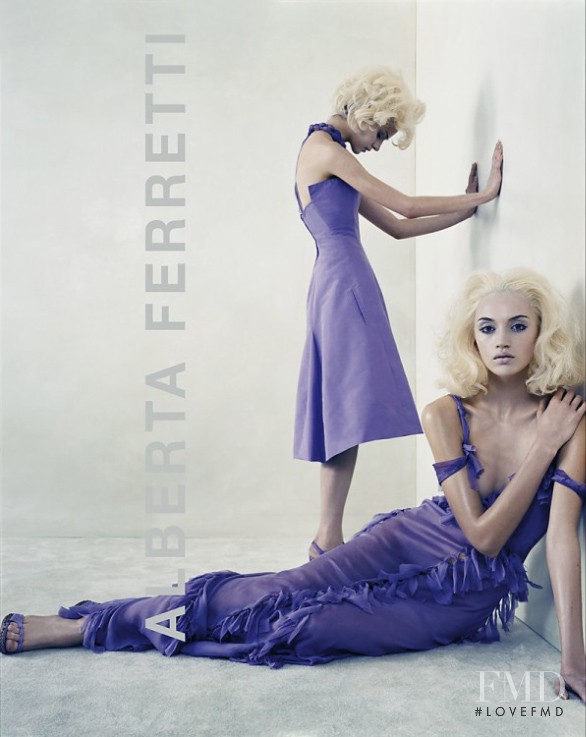 Anne Marie van Dijk featured in  the Alberta Ferretti advertisement for Spring/Summer 2005