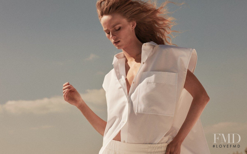 Rianne Van Rompaey featured in  the Massimo Dutti Limited Edition advertisement for Spring/Summer 2021