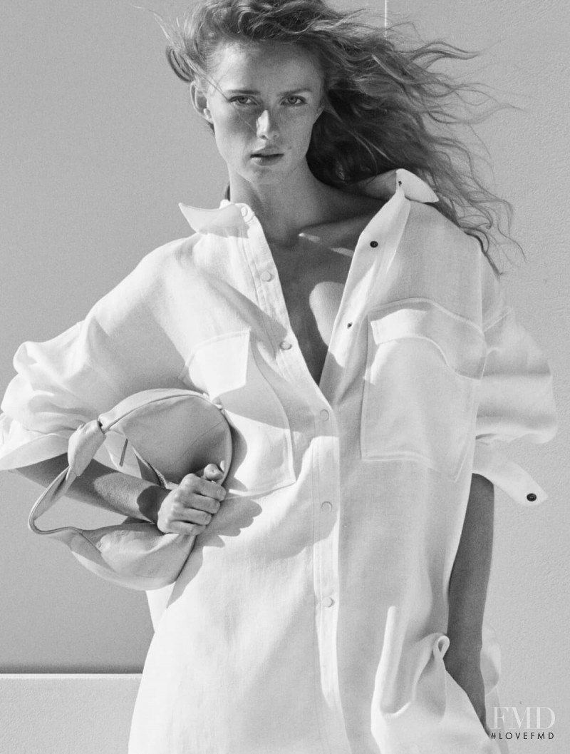 Rianne Van Rompaey featured in  the Massimo Dutti Limited Edition advertisement for Spring/Summer 2021