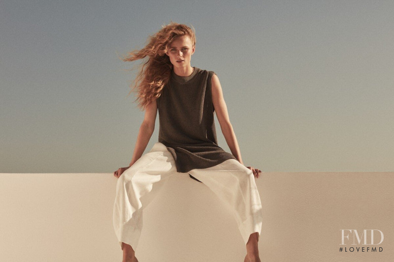 Rianne Van Rompaey featured in  the Massimo Dutti Limited Edition advertisement for Spring/Summer 2021