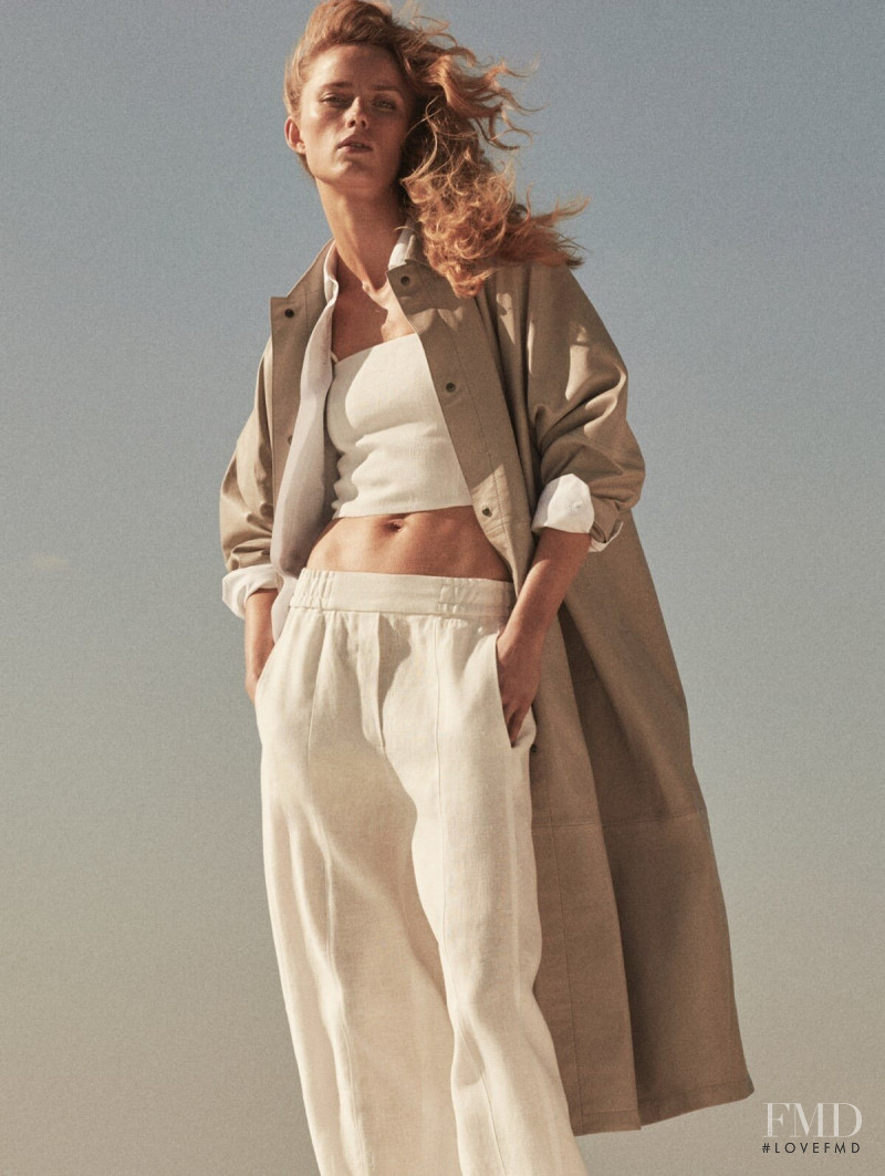 Rianne Van Rompaey featured in  the Massimo Dutti Limited Edition advertisement for Spring/Summer 2021