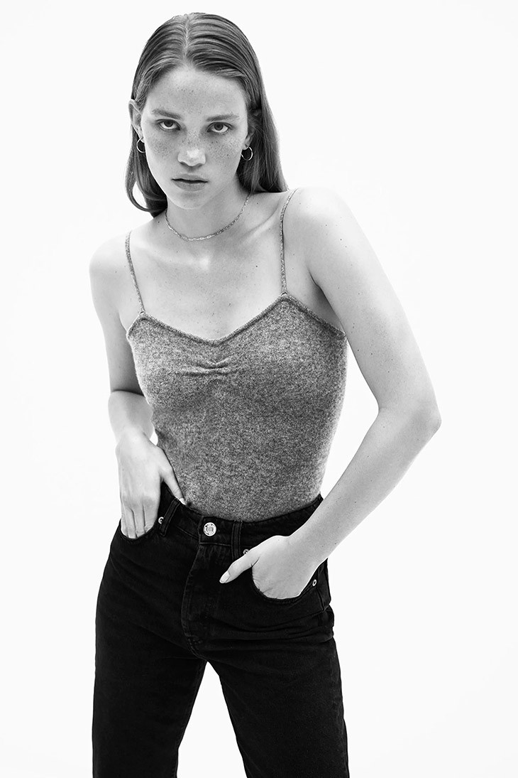 Rebecca Leigh Longendyke featured in  the Zara advertisement for Spring/Summer 2021