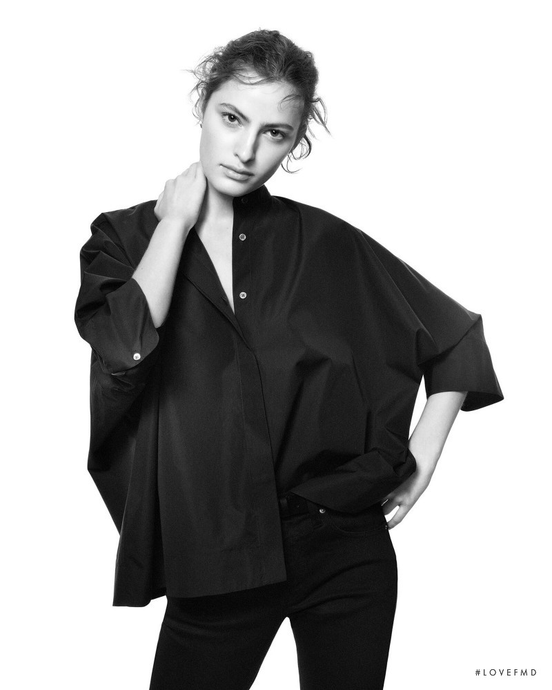 Felice Noordhoff featured in  the Uniqlo x Jil Sander lookbook for Spring/Summer 2021