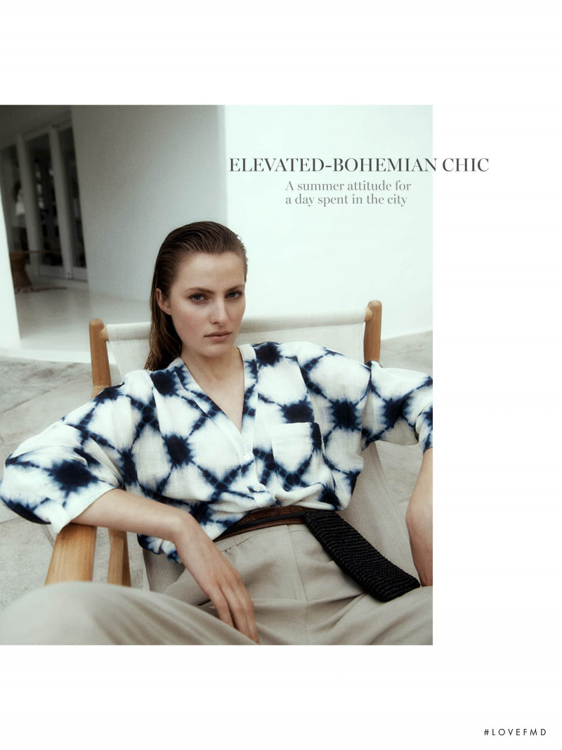 Felice Noordhoff featured in  the Massimo Dutti Blue Coast   lookbook for Summer 2021